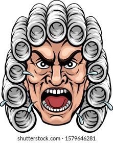 An angry or mean judge cartoon character illustration