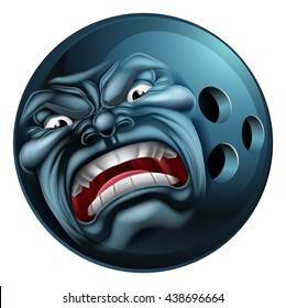 An Angry Mean Looking Bowling Ball Sports Cartoon Mascot Character