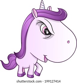 Angry Mean Unicorn Pony Vector Illustration Art