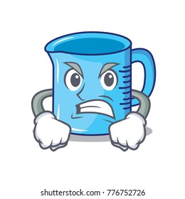 Angry measuring cup character cartoon