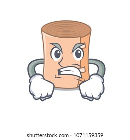 Angry medical gauze mascot cartoon vector illustration