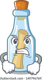 Angry message in bottle on a character