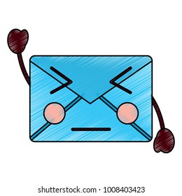angry message envelope kawaii icon image 