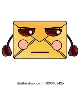 angry message envelope kawaii icon image 