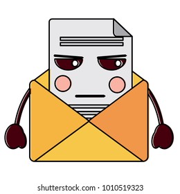 angry message envelope kawaii icon image 