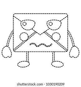 angry message envelope kawaii icon image 