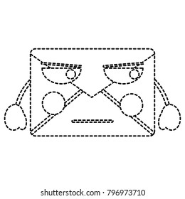 angry message envelope kawaii icon image 