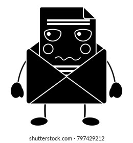 angry message envelope kawaii icon image 