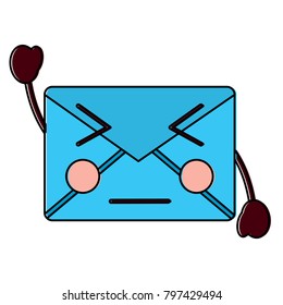 angry message envelope kawaii icon image 