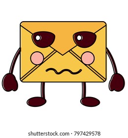 angry message envelope kawaii icon image 