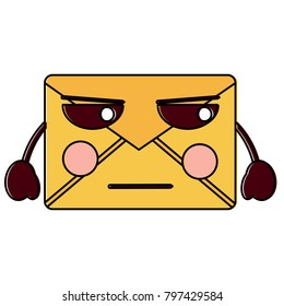 angry message envelope kawaii icon image 