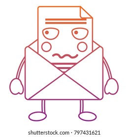angry message envelope kawaii icon image 