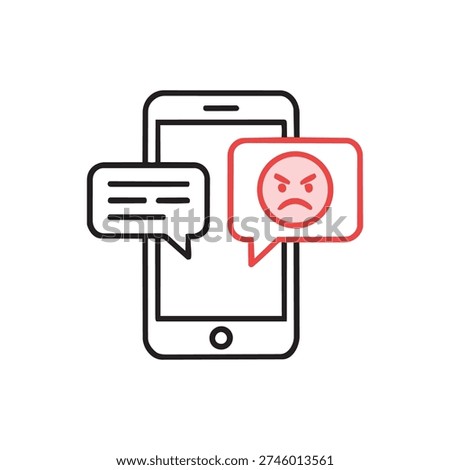 Angry message on smartphone representing cyberbullying and online hate