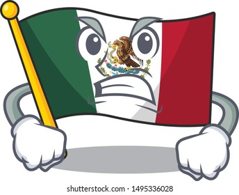 Angry Mexican flag isolated character