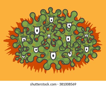 Angry microorganisms.Microbes angry look. Vector illustration