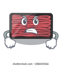 Angry minced meat in the cartoon fridge