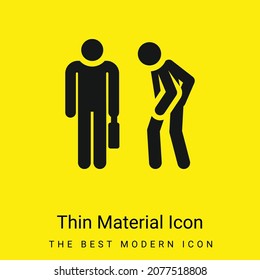Icono de material amarillo brillante mínimo enojado