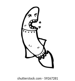 caricatura de un misil furioso