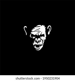 angry monkey ape head character illustration logo icon vector
