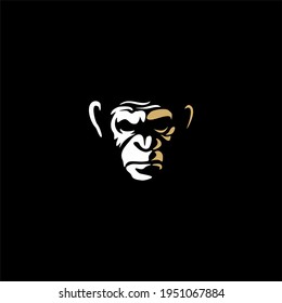 angry monkey ape head character illustration logo icon vector