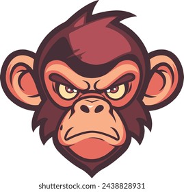 Angry monkey face mascot vector illustration