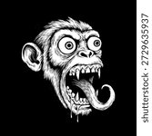 angry monkey hand drawn vector illustration