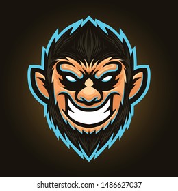 Angry Monkey Head Esports  Eyes Suitable For eSPORT Logo