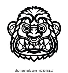 angry monkey head - vector illustration for mascot and tattoo or T-shirt graphic