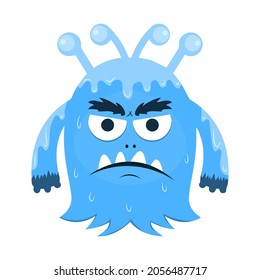 Angry Monster, cartoon vector,alien monster illustration, isolated cartoon on white background.