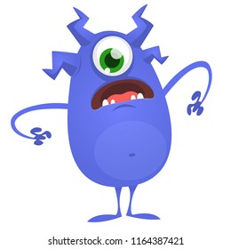 Angry monster character with one eye. Vector illustration for Halloween