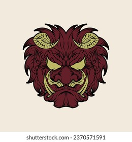 Angry monster demon dark vector illustration