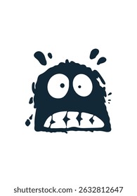 angry monster face, art vector illustration