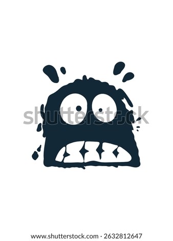 angry monster face, art vector illustration
