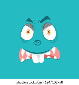 Ilustración de la cara de un monstruo enojado