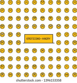 angry and moody emoticon icons