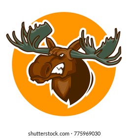 angry moose deer reindeer head mascot esports logo illustration