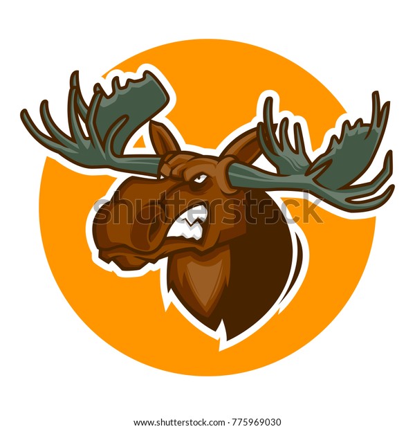 Angry Moose Deer Reindeer Head Mascot Stock Vector (Royalty Free) 775969030