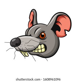 Angry Mouse Head Mascot Design