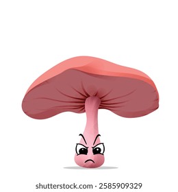 angry mushroom mascot illustration for design. cute and playful concept.  wild, food, nature, forest, edible, and fungi themes