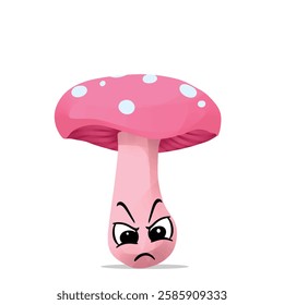 angry mushroom mascot illustration for design. cute and playful concept.  wild, food, nature, forest, edible, and fungi themes