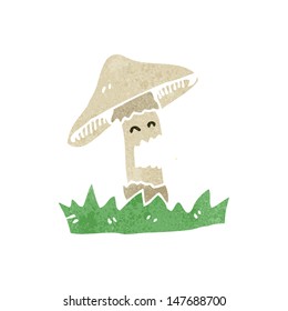 angry mushroom retro cartoon
