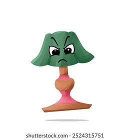 angry night lamp character. cute, funny, and playful concept. living room, furniture, and education themes