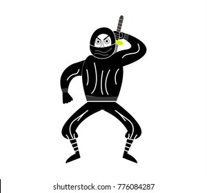 Angry ninja pulling out a katana