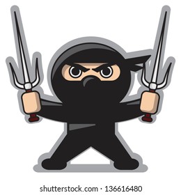 Angry Ninja With Sai Weapon