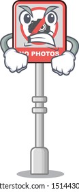 Angry no camera isolated with the cartoon