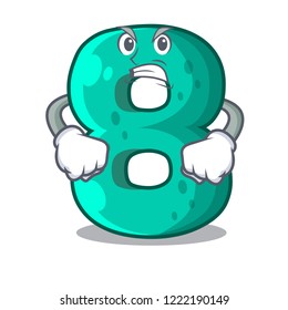Angry number eight made with cartoon shaped