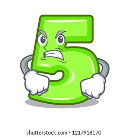Angry number five isolated on the mascot