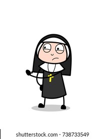 Angry Nun Showing Hand Gesture