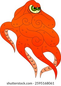 angry octopus in a fighting pose