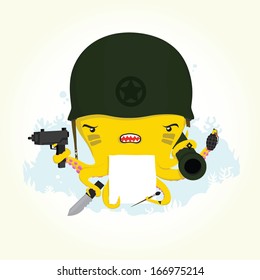 Angry octopus vector illustration